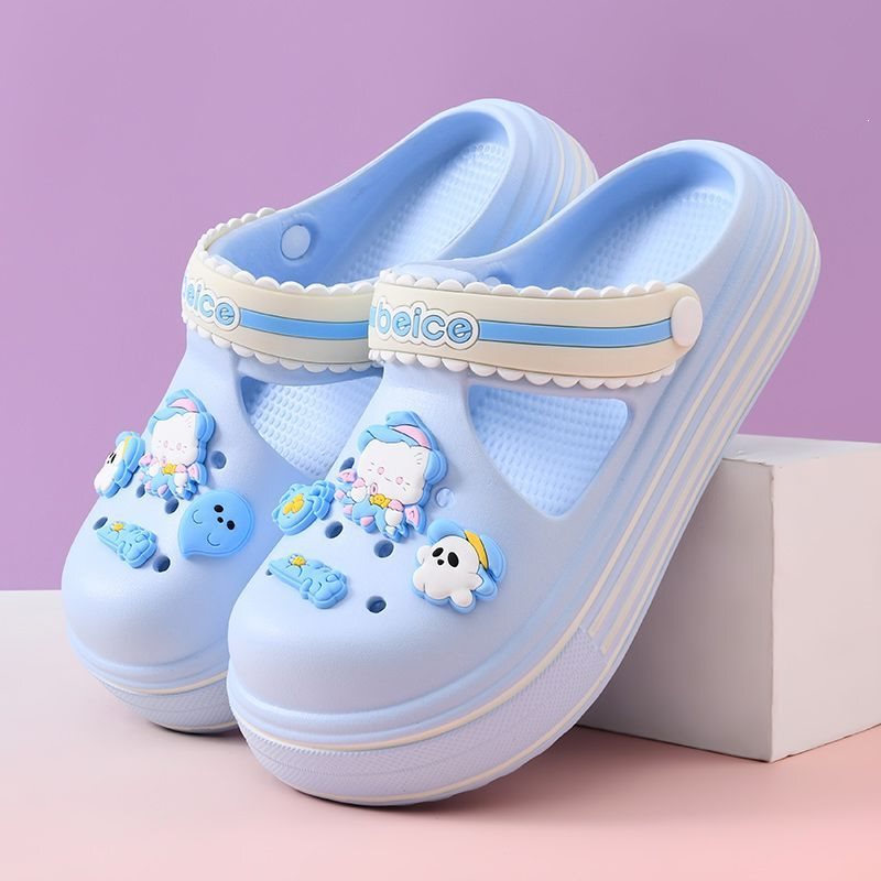 Women's Clogs 2025 New Model Thick-Soled Eva Cute Versatile Comfortable Closed-Toe Slippers for Outdoor Wear Beach Height-Increasing Sandals
