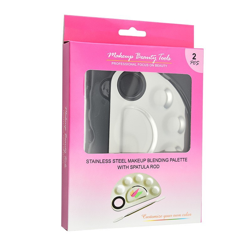 En stock al por mayor de acero inoxidable paleta de maquillaje de uñas paleta traje Fundación pintura maquillaje herramientas transfronterizas
