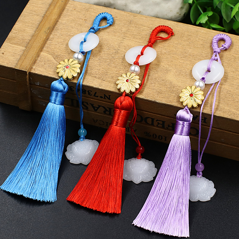 潤臻鳳尾壓襟流蘇穗子衣服配飾女手工中國風漢服旗袍流蘇批發扇墜