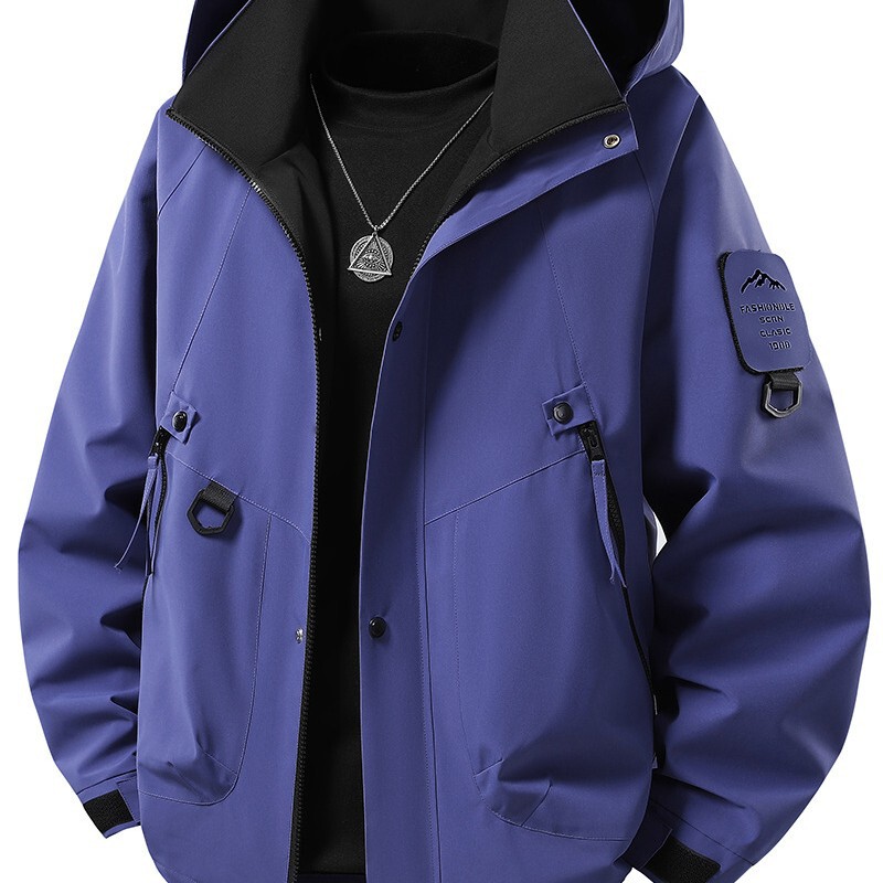 New men's couple's windproof and waterproof outdoor solid color soft shell jacket with hood, men's sports coat New men's couple's windproof and waterproof outdoor solid color soft shell jacket with hood, men's sports coat