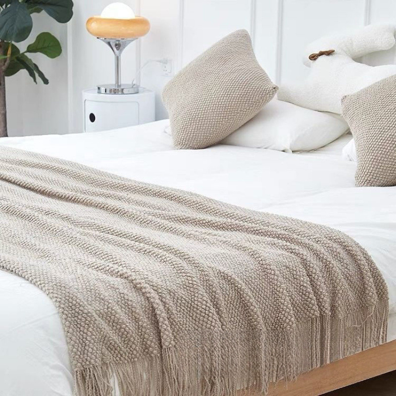 Camas de bandera cama toallas de cola de cama hoteles residenciales ropa de cama de lujo cama casera bufandas de cama Hengming