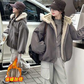 女童冬季两面穿加厚仿貂毛皮草外套2025新款儿童加绒保暖洋气外套
