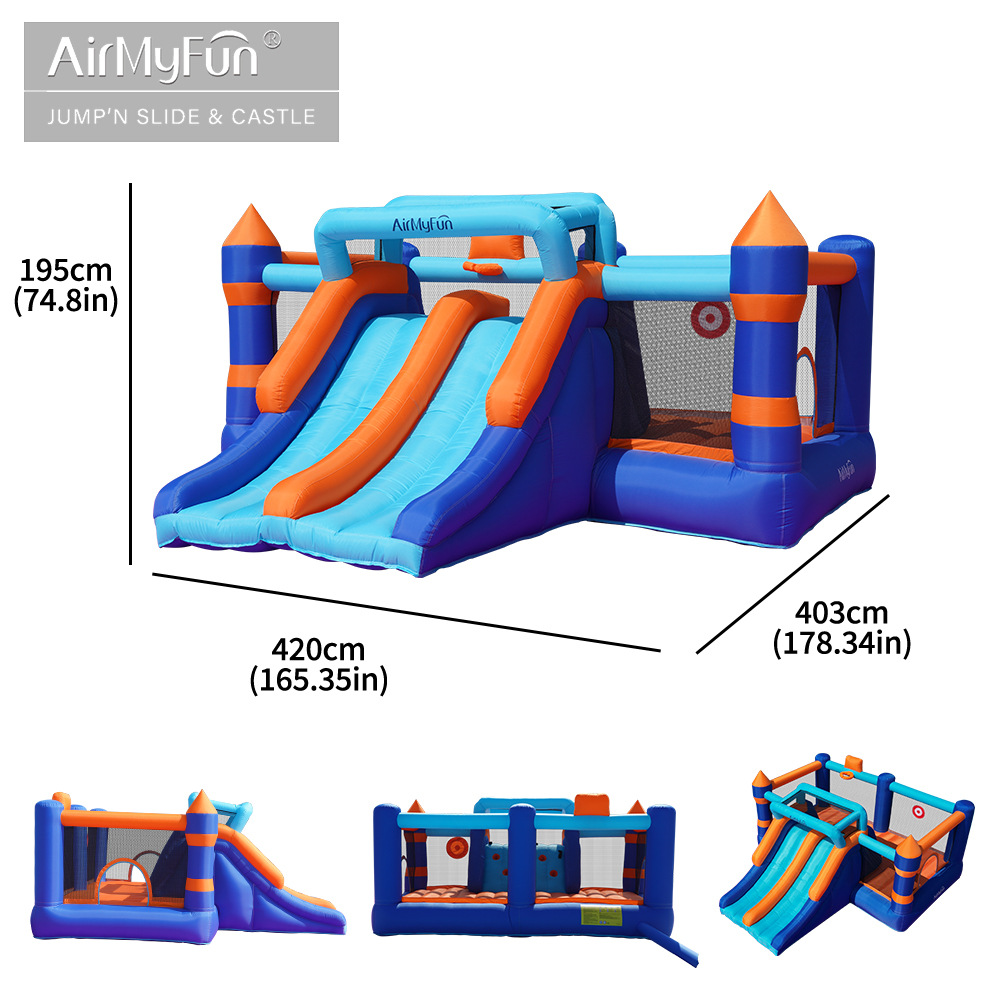 AMF inflatable castillo infantil inflatable casero cama trampolín interior y exterior castillo infantil casero inflatable tobogan