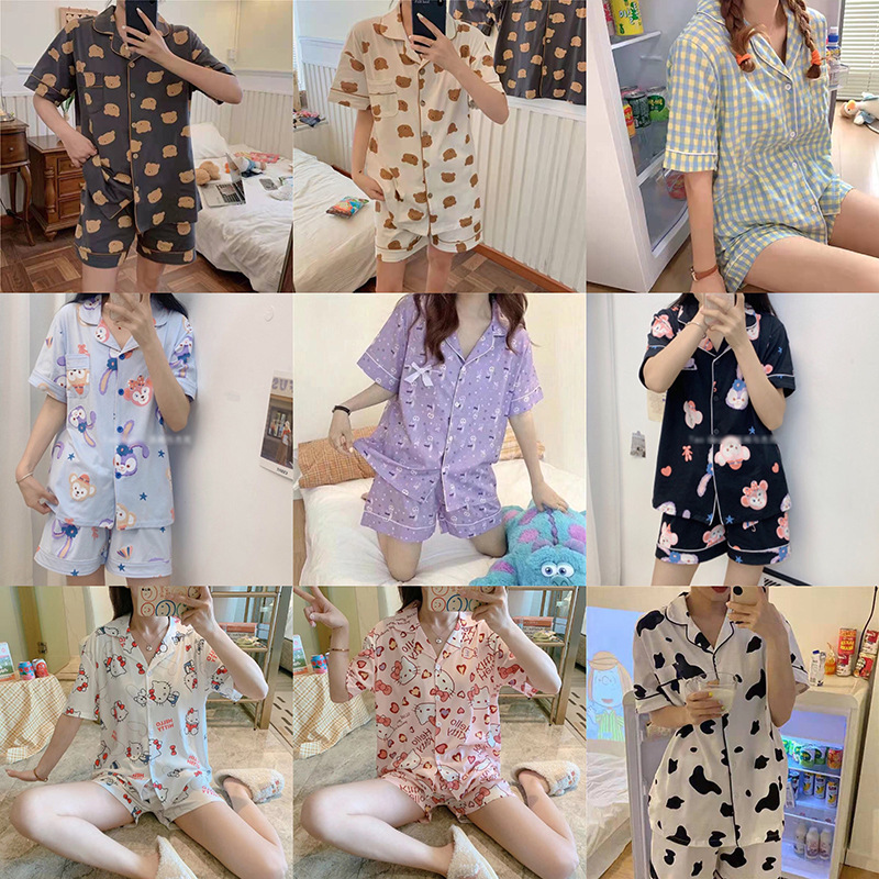 wholesale东南亚睡衣女短袖短裤卡通家居服Short leisure wear