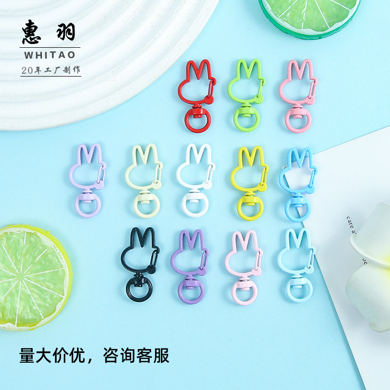 Cute Cartoon Rabbit Spring Buckle Snap Keychain DIY Material Jewelry Accessories Doll Bag Hanging Buckle Wholesale Cute Cartoon Rabbit Spring Buckle Snap Keychain DIY Material Jewelry Accessories Doll Bag Hanging Buckle Wholesale
