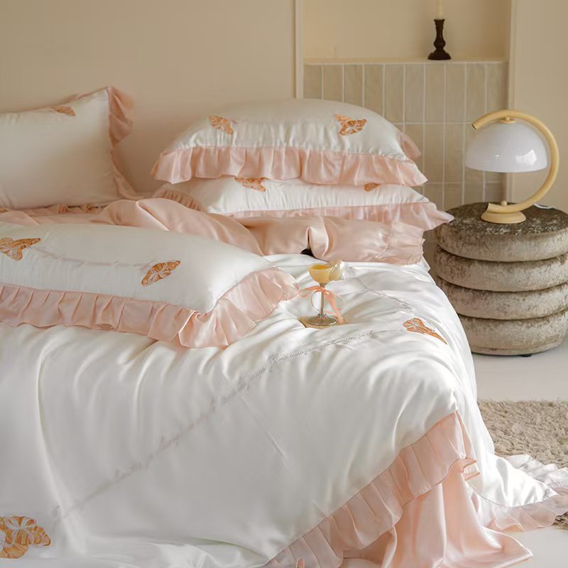 Parure de couette style princesse française en tencel pour sommeil_voghion.com