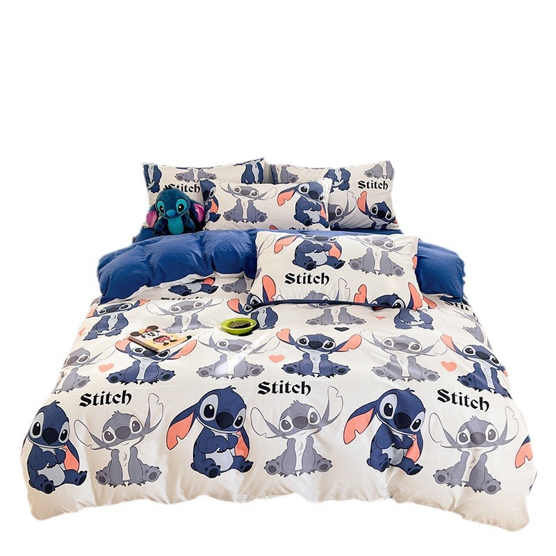 Clase A genuino autorizado 100% puro algodón lavado doble de cuatro piezas para niños dibujos animados dormitorio de estudiantes funda de edredón de tres piezas 4