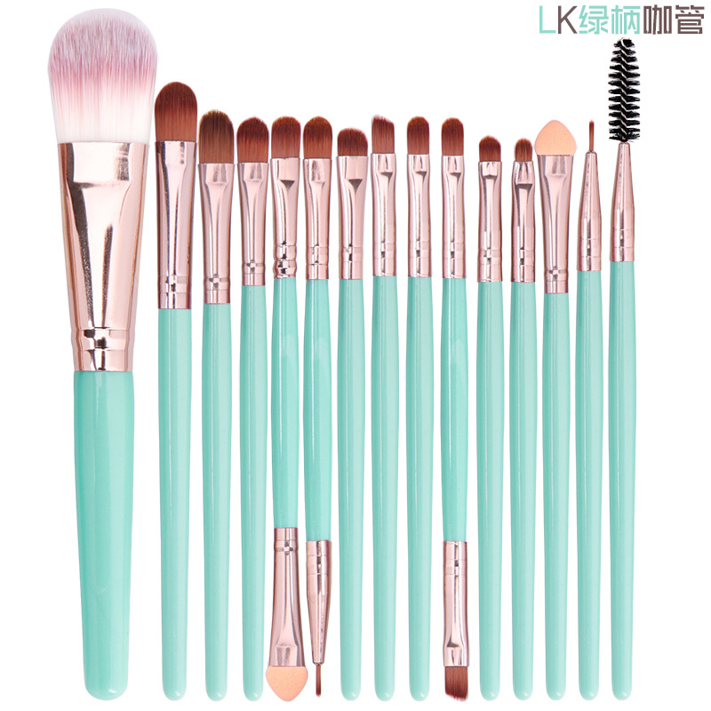 Bangfei 15 pinceles de maquillaje traje de sombra de ojos cepillo de cejas cepillo de pestañas cepillo de labios conjunto completo herramientas de belleza en stock