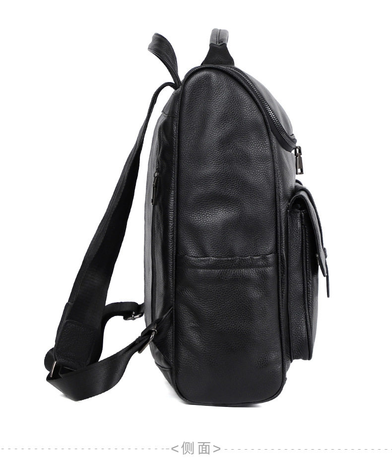 Ba lô da bò lớp đầu da thật 42×15×30 cm, túi đựng laptop dung lượng lớn đa năng đi du lịch ngoài trời — Màu đen chi tiết 15