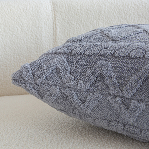 Modern simple double-sided taffeta cushion cover cross-border autumn and winter plush pillow bedside waist pillow living room sofa cushion