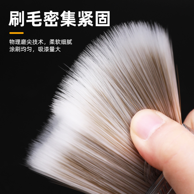 Mango de madera, ángulo oblicuo, cepillo de separación de color, pintura artística, pintura de látex, cepillo de pintura, trazo de recorte, herramienta de pintura