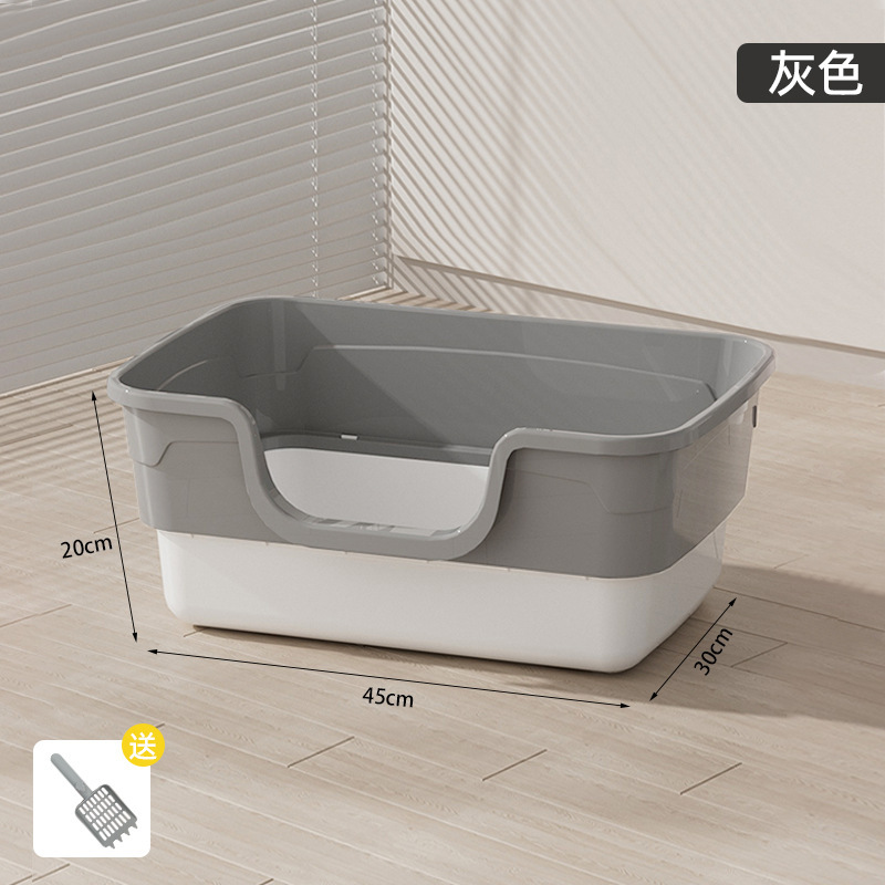 Inodoro para gatos anti-salpicaduras adición de gran tamaño abierto fabricantes de productos para mascotas venta directa al por mayor