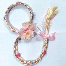 欧美头饰长发乐佩公主粗辫子头箍公主cos发饰儿童带花辫子头饰