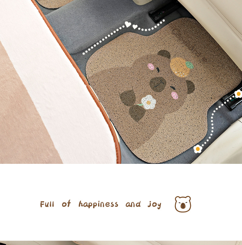 Car foot mat Kapi Barra silk ring universal car foot mat cartoon cute wear-resistant anti-dirty car foot mat