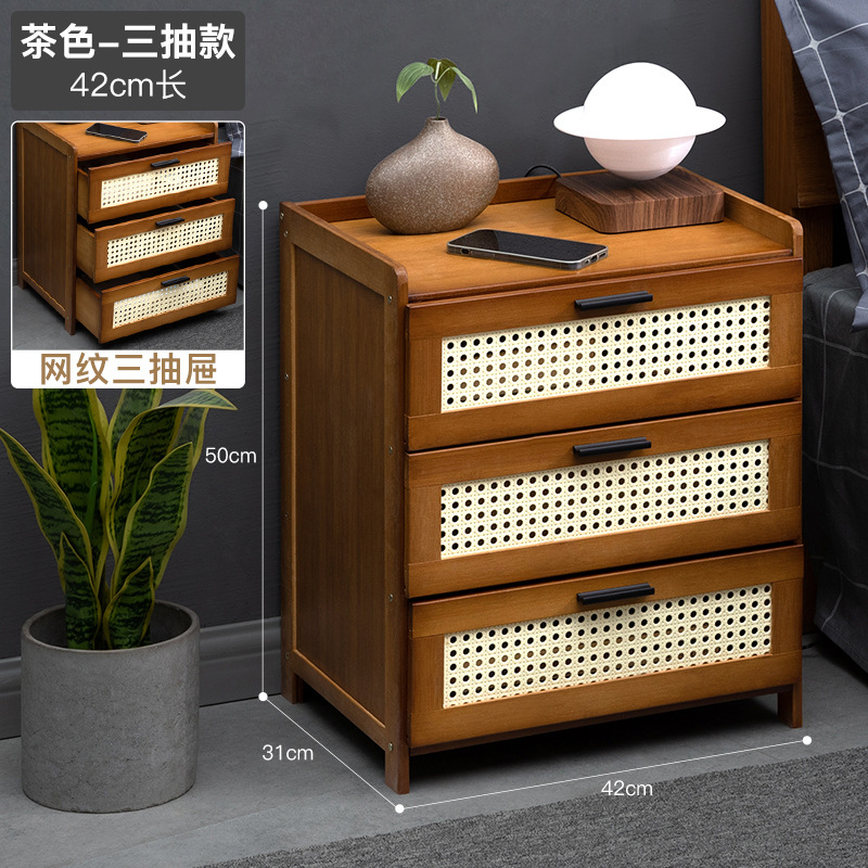 [메쉬 세 서랍] 다크 브라운