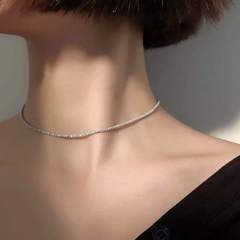 波がきらきら輝く星のネックレスの女性ins鎖は色を落とさないネット赤シンプルで優しい大衆気質の首鎖