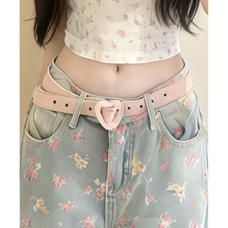 High-Waist Floral Denim Jeans