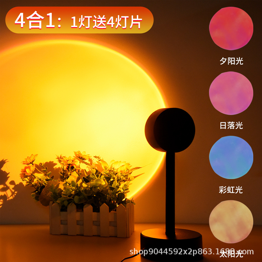 Cross-border smart APP control sunset light RGB remote control magic color changing living room bedroom atmosphere light colorful sunset light