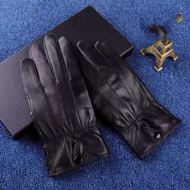 Nueva Primavera y Otoño de las mujeres de piel de oveja guantes de piel de conejo bola patchwork de cuero forrado de lana caliente a prueba de frío guantes de piel de oveja de protección laboral de invierno