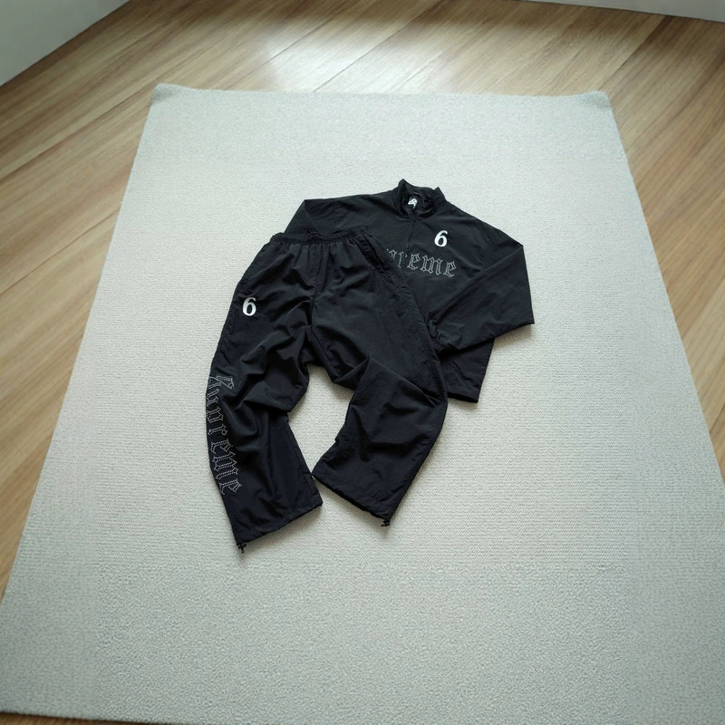 High-end Sup X UMB co-branded football jacket, casual and simple zip-up high-neck jacket set