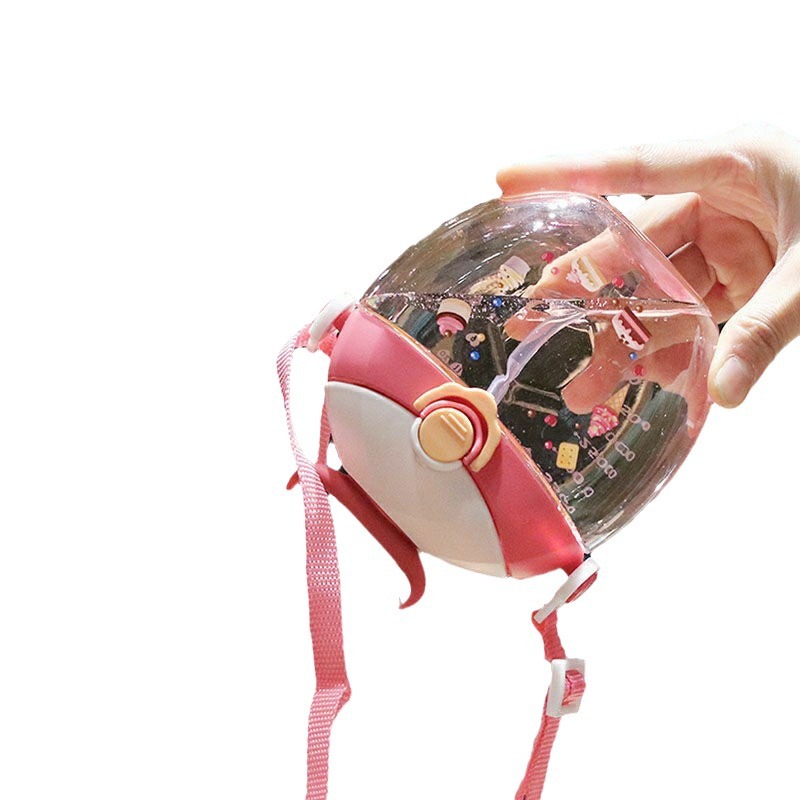 Botella infantil con diseño donut, vaso portátil con pajilla