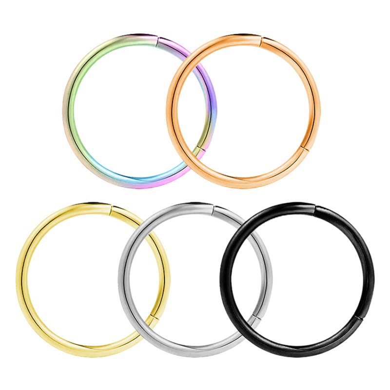 Titanium Steel Jewelry Factory Wholesale Body Piercing Jewelry 316L Stainless Steel Nose Ring Closed Ring Nose Ring Earrings Ear Accessories