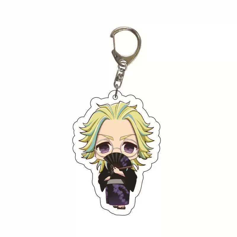 Acrylic Chibi Keychain Set, 55 mm Metal Clasp, 9 Cute Designs (Random Color)