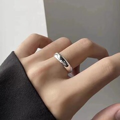 簡約百搭光面素圈戒指女ins潮氣質百搭日常時尚大方食指戒指環