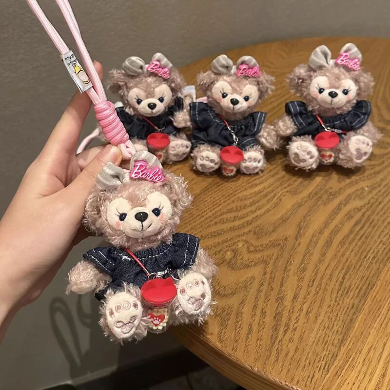 Shirley Mei Pendant Doll Mei Mei Car Keychain Duffy Bear Sitting Posture Plush Doll Bag Pendant Car Hanging Women
