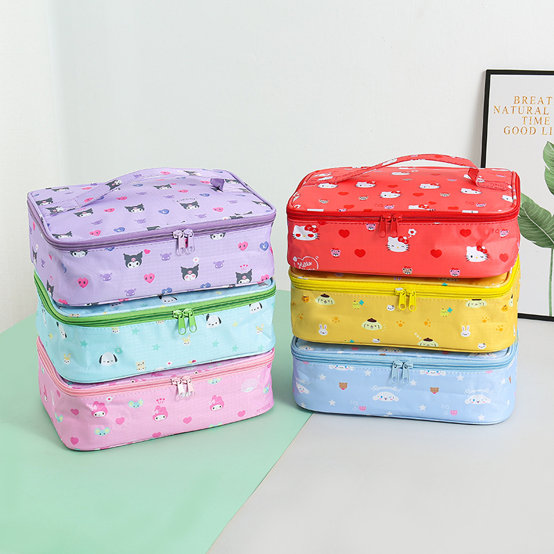 Japanese cartoon large waterproof square insulated bag lunch bag fresh ice bag student lunch box bag picnic bag