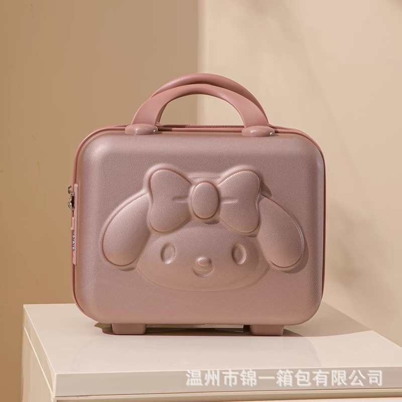 Maleta de viaje con diseño de perro de orejas grandes, estuche de cosméticos de 14 y 16 pulgadas, lindo recuerdo, mini estuche de almacenamiento