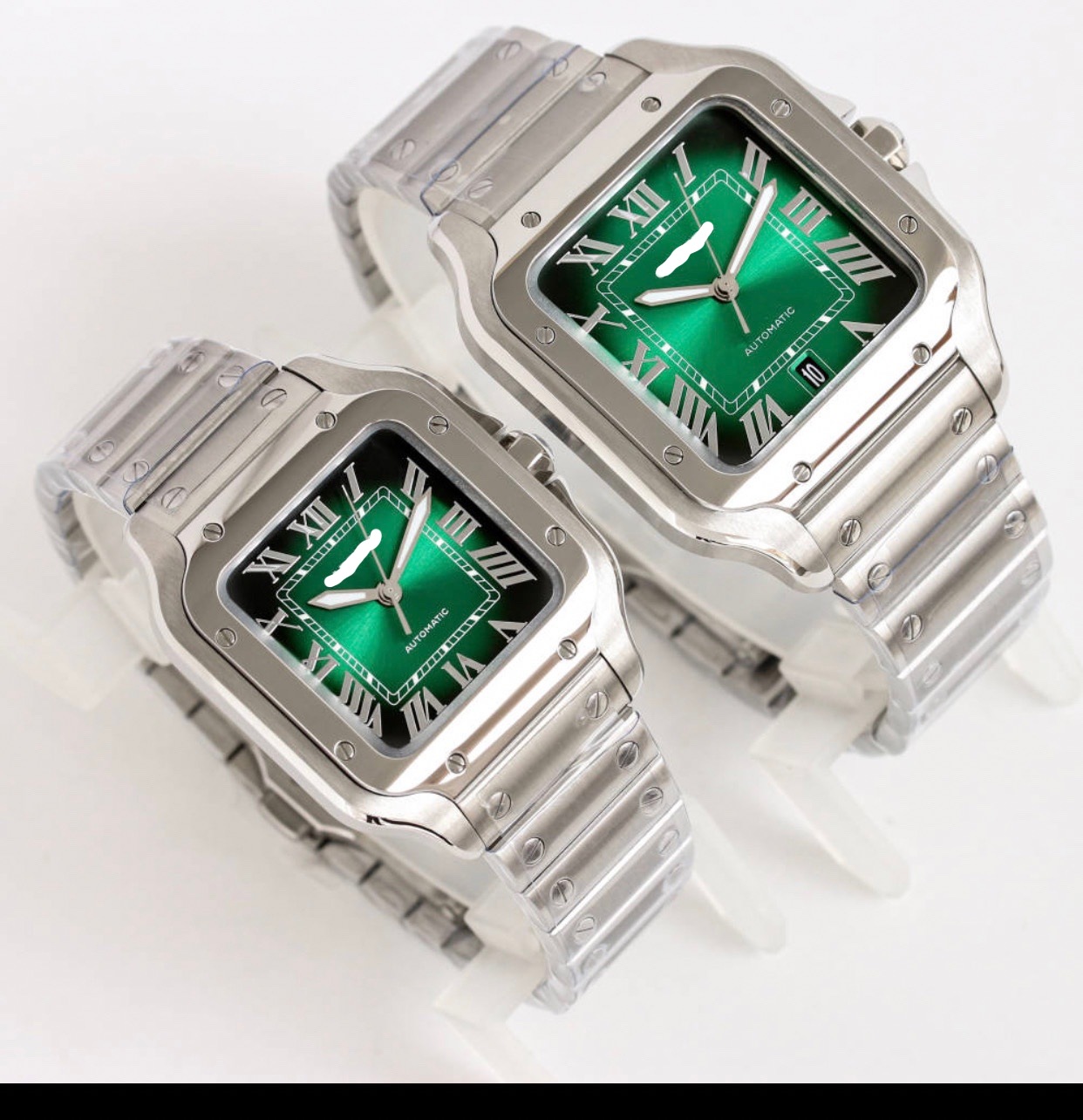 Fábrica transfronteriza af kajiashan dushi relojes de pareja mecánicos totalmente automáticos relojes de acero fino aguja azul a la parrilla comercio exterior al por mayor