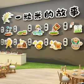 幼儿园环创主题墙成品文化墙面装饰食堂饭桌托管班一粒米的故事贴