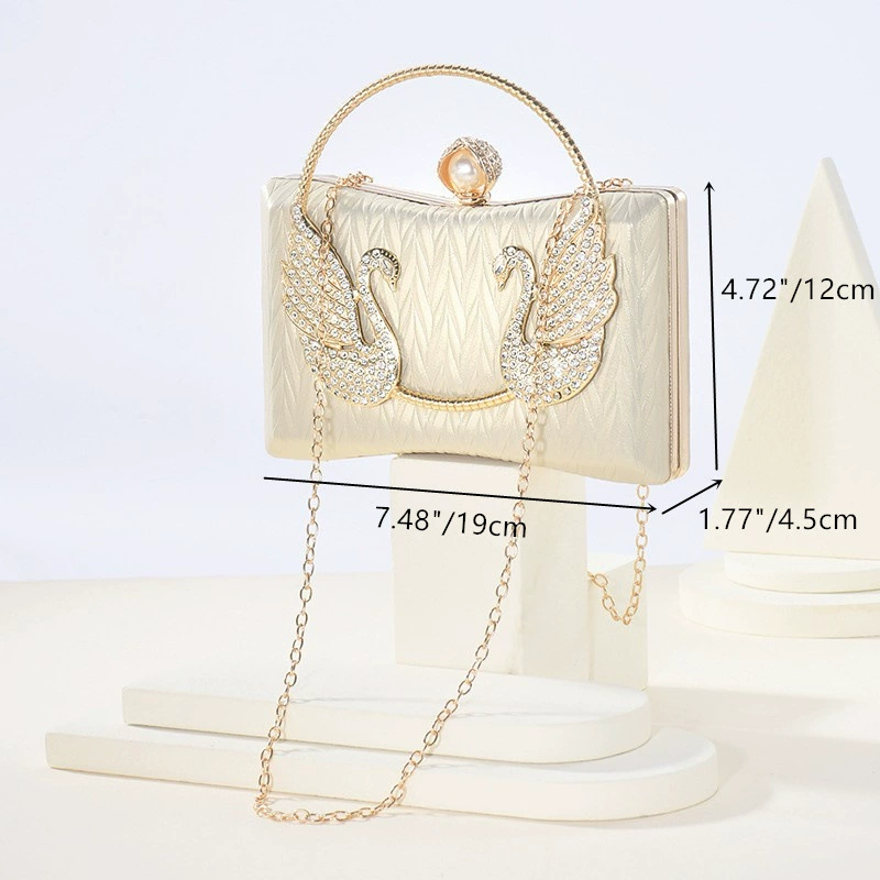 Плечевая сумка Swan из экокожи, европейский стиль, клатч с лебедями, 18,5×6×15,5 см