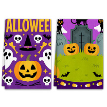 跨境超细纤维印花小毛巾万圣节日装饰礼物毛巾厨房茶巾抹布洗碗巾