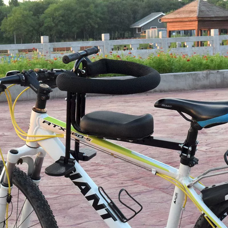 Children's mountain bike accessory — additional child seat with armrest, folding pedals, handrail options
