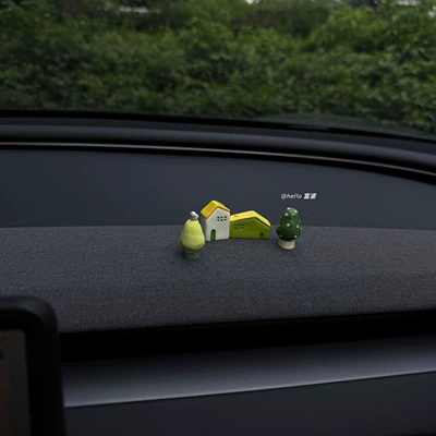 Mini House, Small Tree, Fun Car Interior Decorations, Car Accessories, Electric Vehicle Decoration Accessories, Cute