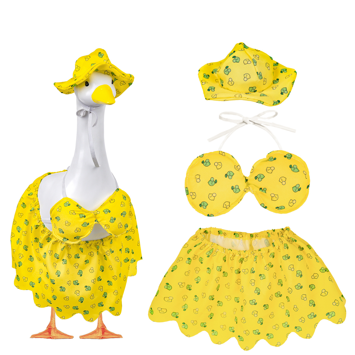 夏威夷鹅服装夏季门廊鹅服装比基尼鹅服装可爱的户外花园庭院装饰