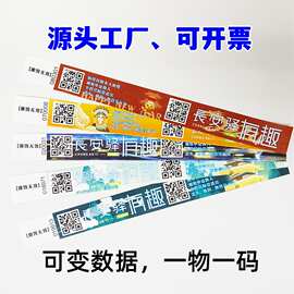 工厂定制一次性杜邦纸手环水上乐园防水防撕流水号入场门票手腕带