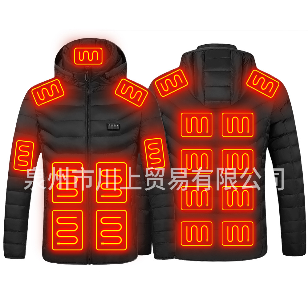 Zona 19 versión mejorada 4-control de calefacción ropa acolchada de algodón Zona 9 Zona 11 ropa de calefacción de doble control capa inteligente calefacción más tamaño ropa acolchada de algodón