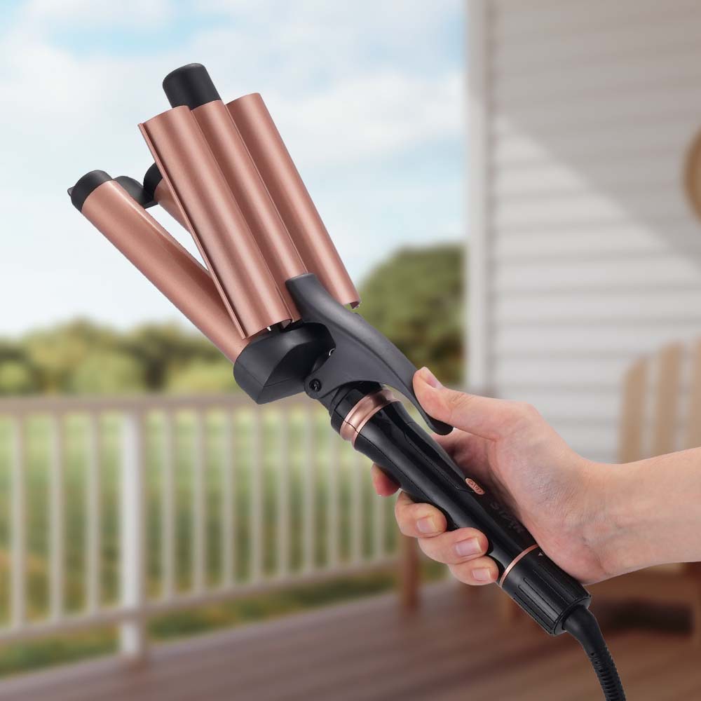 Winning star crossover doméstico 120W férula eléctrica esponjosa no daña el cabello Curling iron