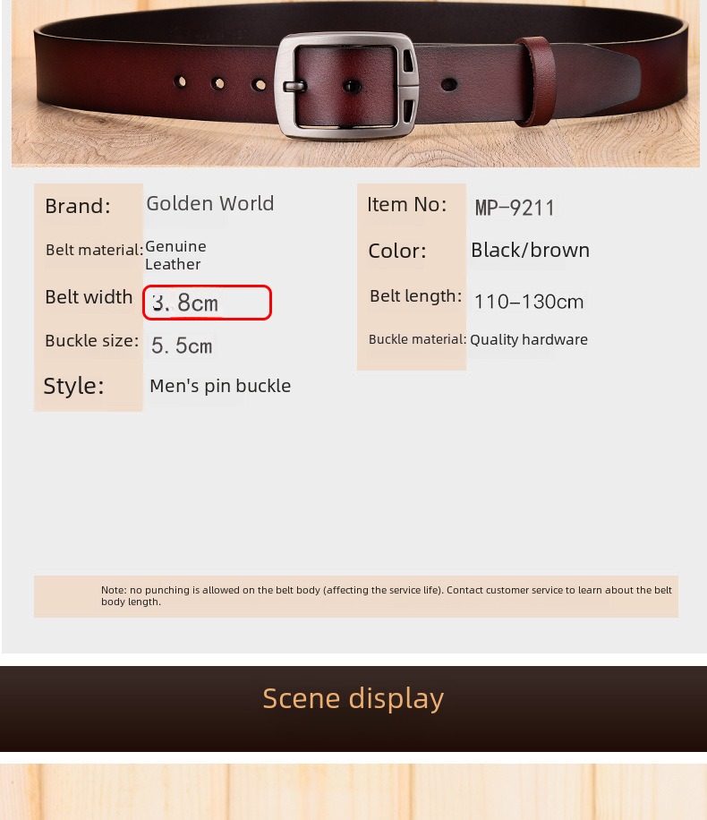 Produttori popolari all'ingrosso cintura da uomo in pelle di vacchetta con fibbia ad ardiglione a due strati cintura da uomo retrò versatile da lavoro_voghion.com