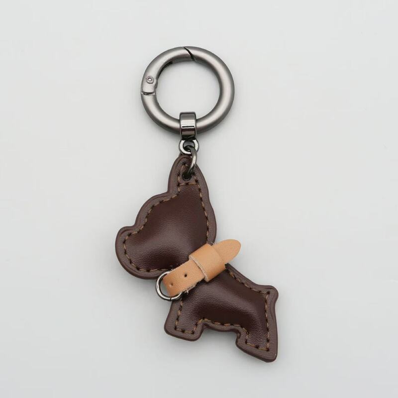 Handmade Puppy High-Quality Leather Car Keychain Cute French Bulldog Pendant Creative Couple High-End Bag Accessories Handmade Puppy High-Quality Leather Car Keychain Cute French Bulldog Pendant Creative Couple High-End Bag Accessories