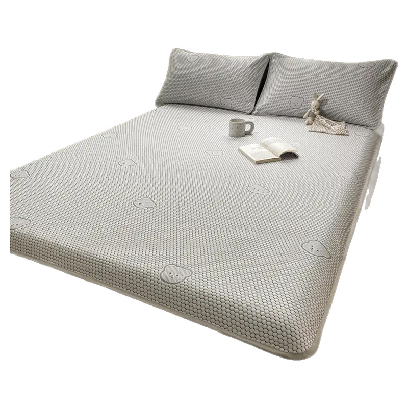 Funda de cama de seda de hielo de tres piezas verano 2025 nueva cubierta protectora de colchón todo incluido cubierta cubierta cubierta de cama de alfombra para niños