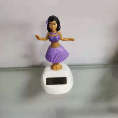 Swing little girl car ornaments solar cartoon toy car ornaments creative gifts manufacturers supply (Car ornaments) - little-purple-girl