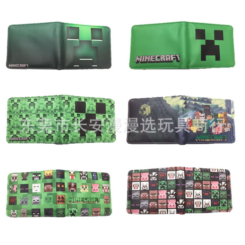 Popular Game Minecraft Peripheral Wallet Minecraft Short Pu 80% off Id Holder Universal Cabinet