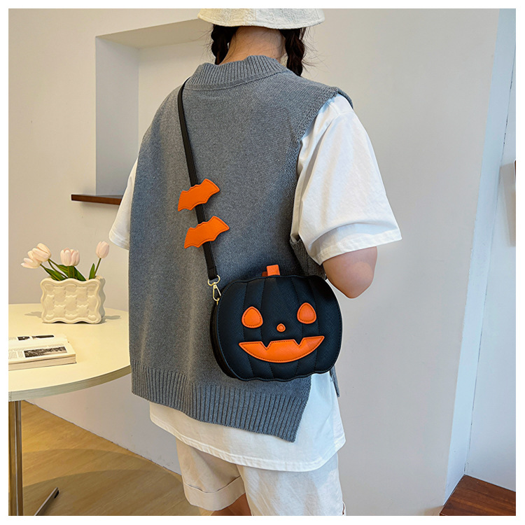 Halloween Funny Pumpkin 2023 Nuova borsa da donna monospalla Moda Contrasto colore Creatività personalizzata Alla moda_voghion.com