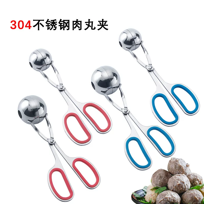 Spherical scissors stainless steel, mold, rubber rubber rings, handle, ice cream