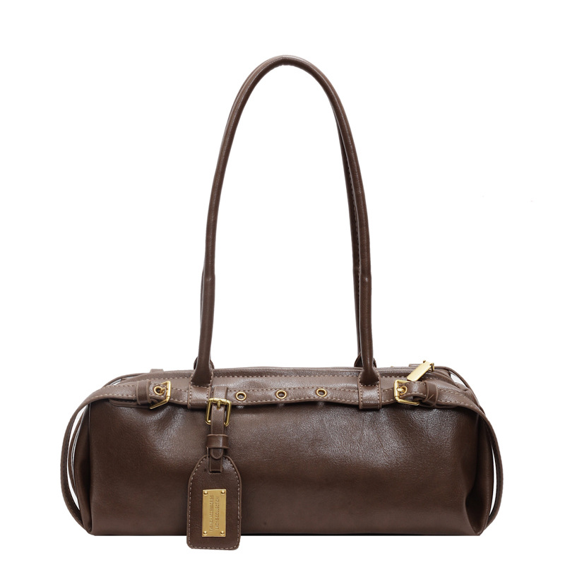 Pre-Owned Women's Underarm Bag 2026 Autumn/Winter New Niche Bowling Bag Large Capacity Retro Shoulder Commuter Bag - Thumbnail 5