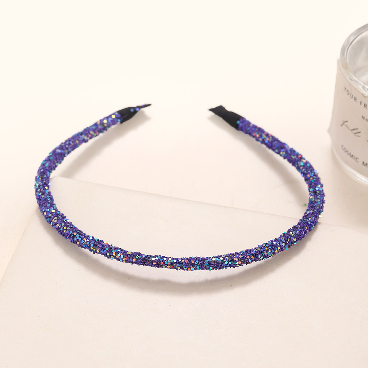 Nuevo estilo europeo y americano de Navidad transfronterizas joyas de cabello de pañuelo de cabeza de mujer cebolla dorada brillante polvo de cabello fija fuente de tarjeta de cabello fina